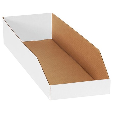 Bsc Preferred 8 x 24 x 4-1/2'' White Bin Boxes, 50PK BUY00032211